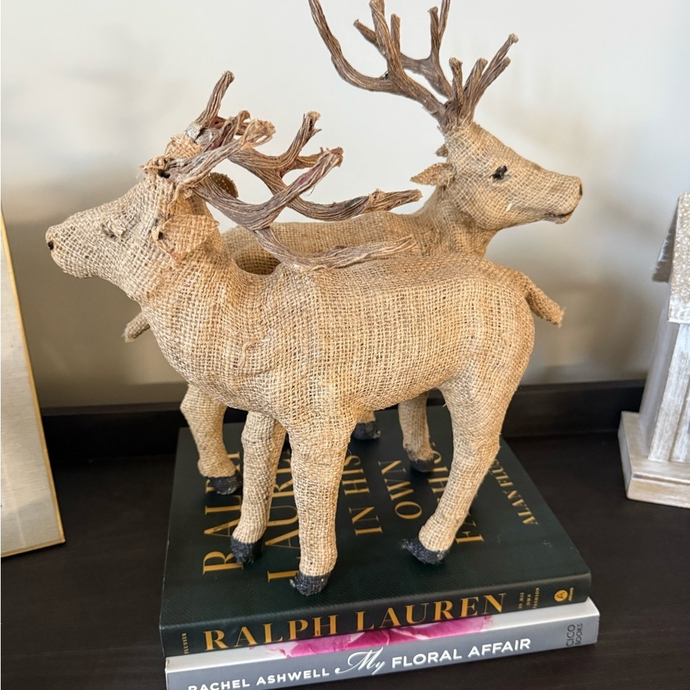Charming Burlap Reindeer Holiday Decor